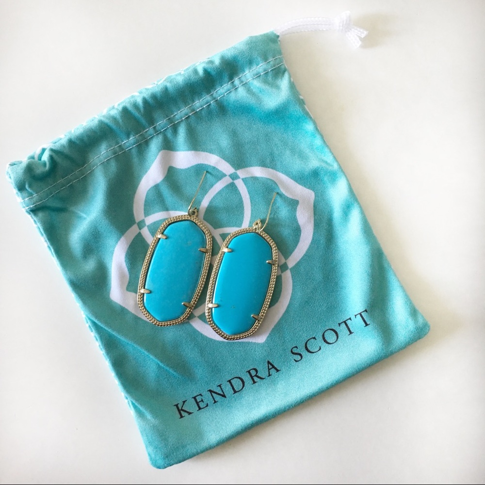 Kendra Scott Danielle Gold Earrings in Turquoise